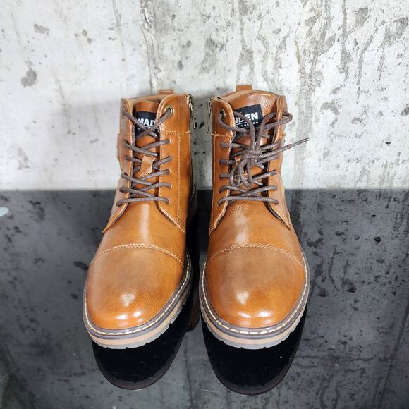 Madden Torint Men’s Combat Boots Side Zip Brown Size 7.5 New
